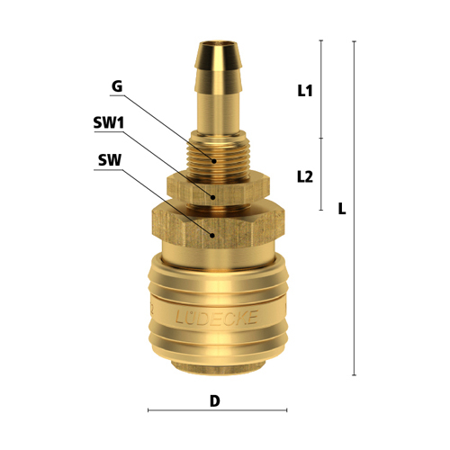 Vzduchová rýchlospojka - prípoj na hadicu 10 / M14×1 mm 