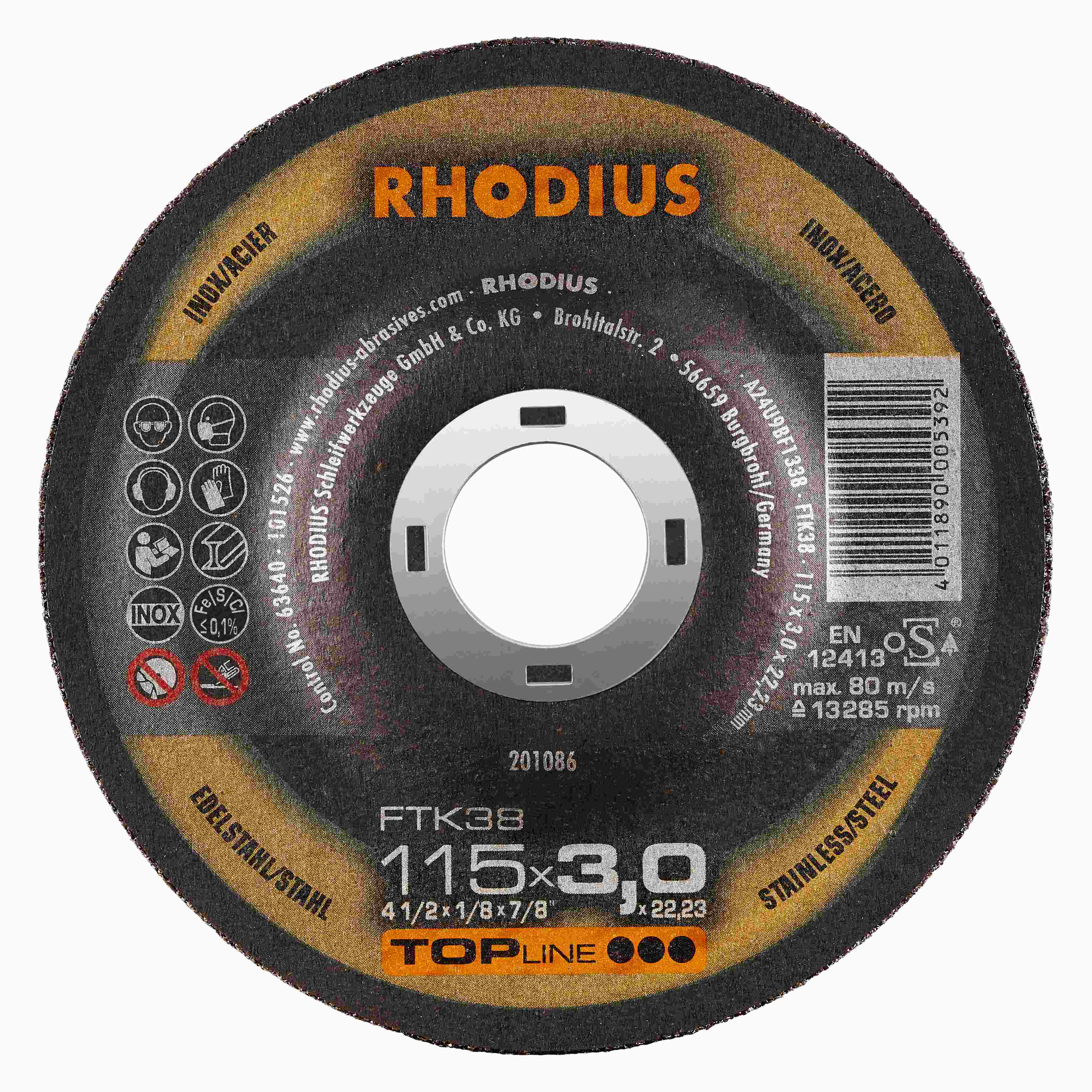 Rezný kotúč FTK38 115x3,0x22,23  