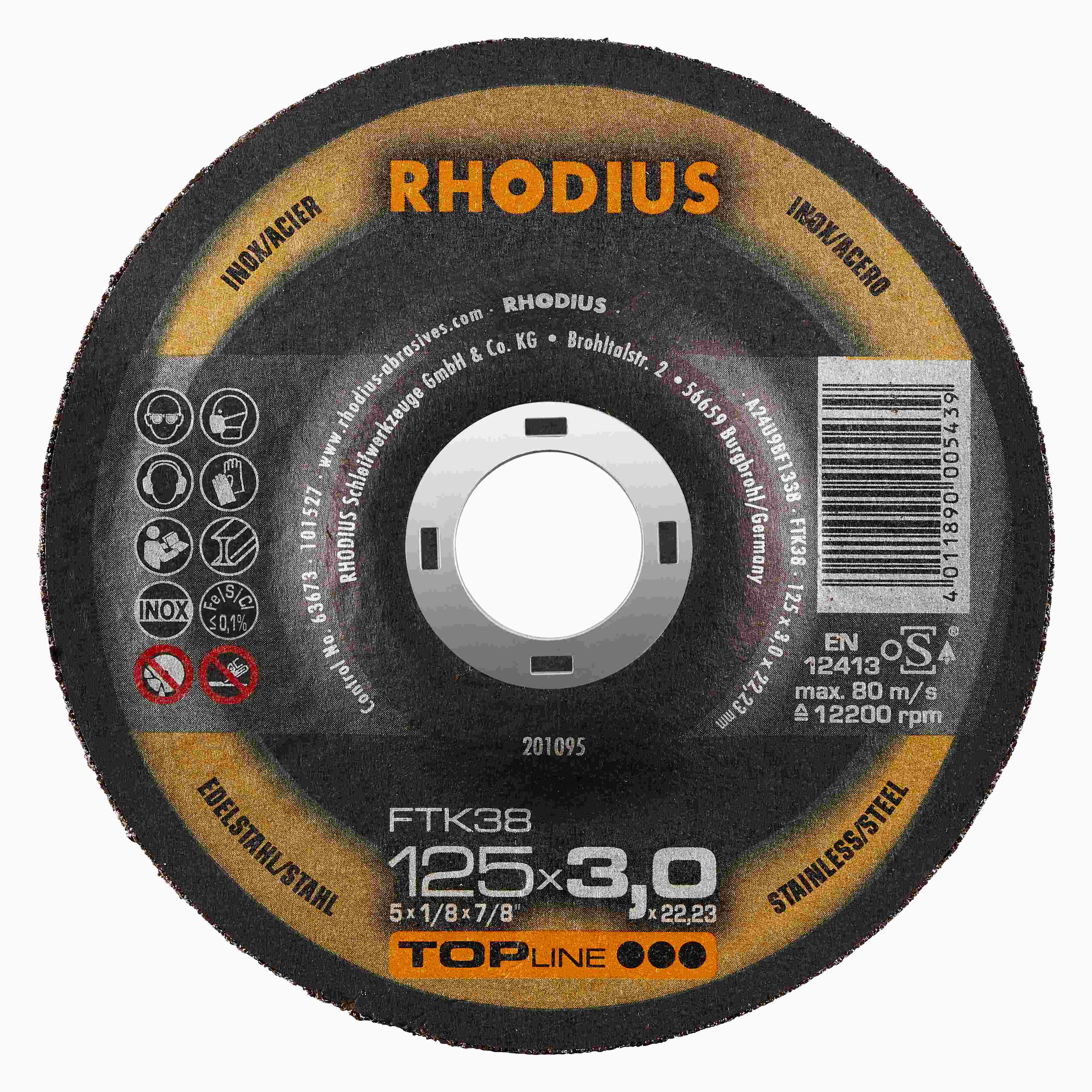 Rezný kotúč FTK38 125x3,0x22,23  