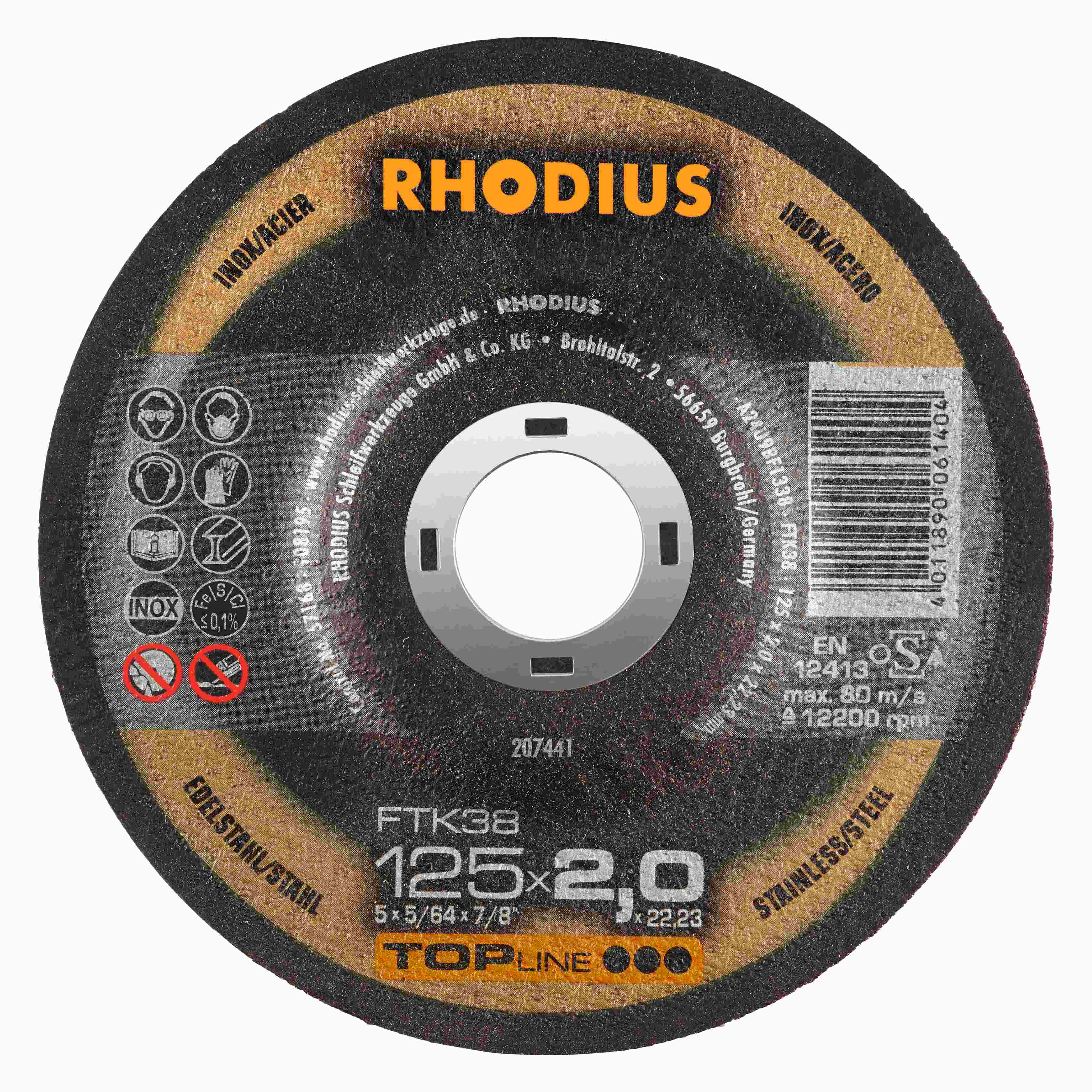 Rezný kotúč FTK38 125x2,0x22,23  
