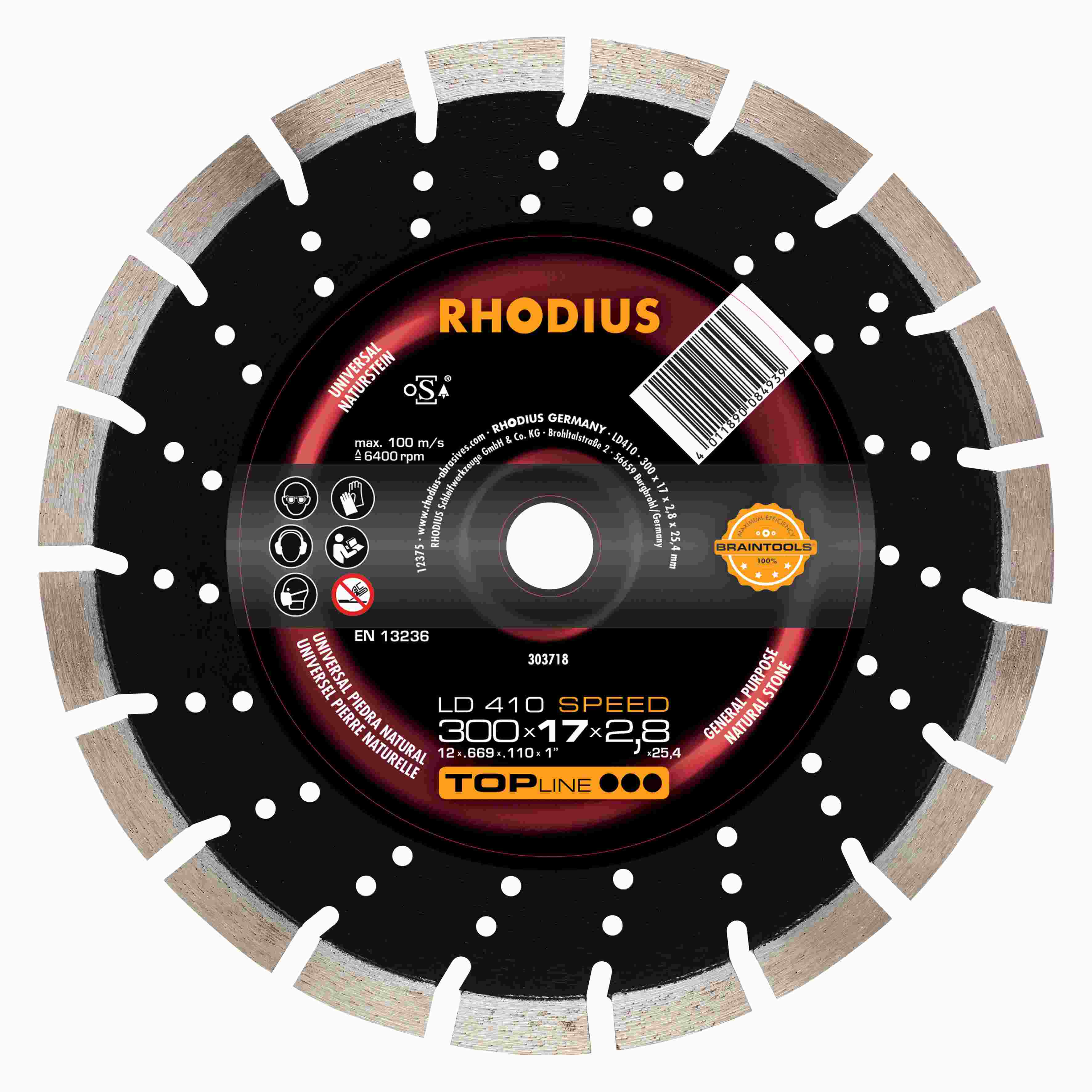 Diamantový kotúč LD410 Speed 300x17,0x2,8x25,400 segmentový - bez unášacieho otvoru 