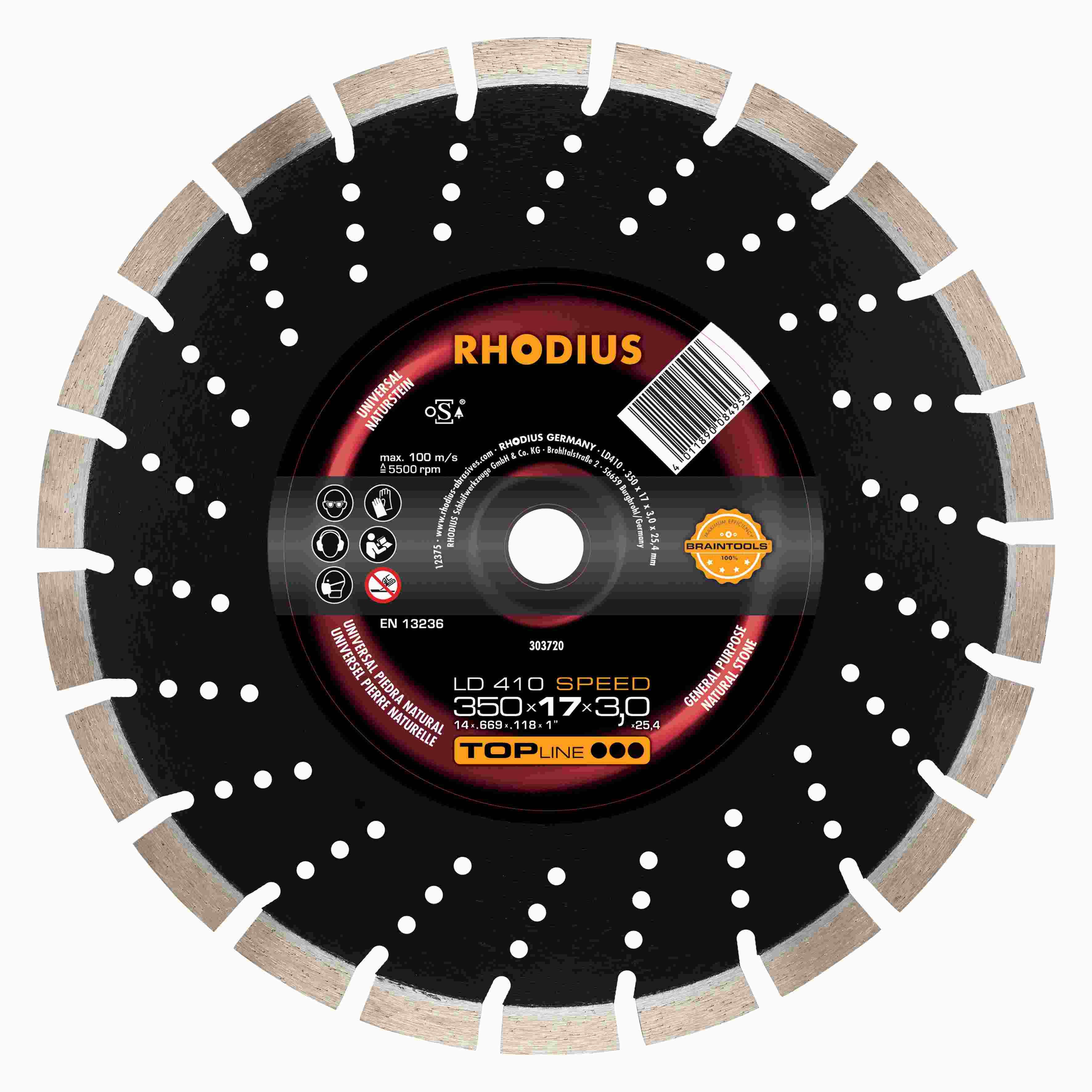 Diamantový kotúč LD410 Speed 350x17,0x3,0x25,400 segmentový - bez unášacieho otvoru 