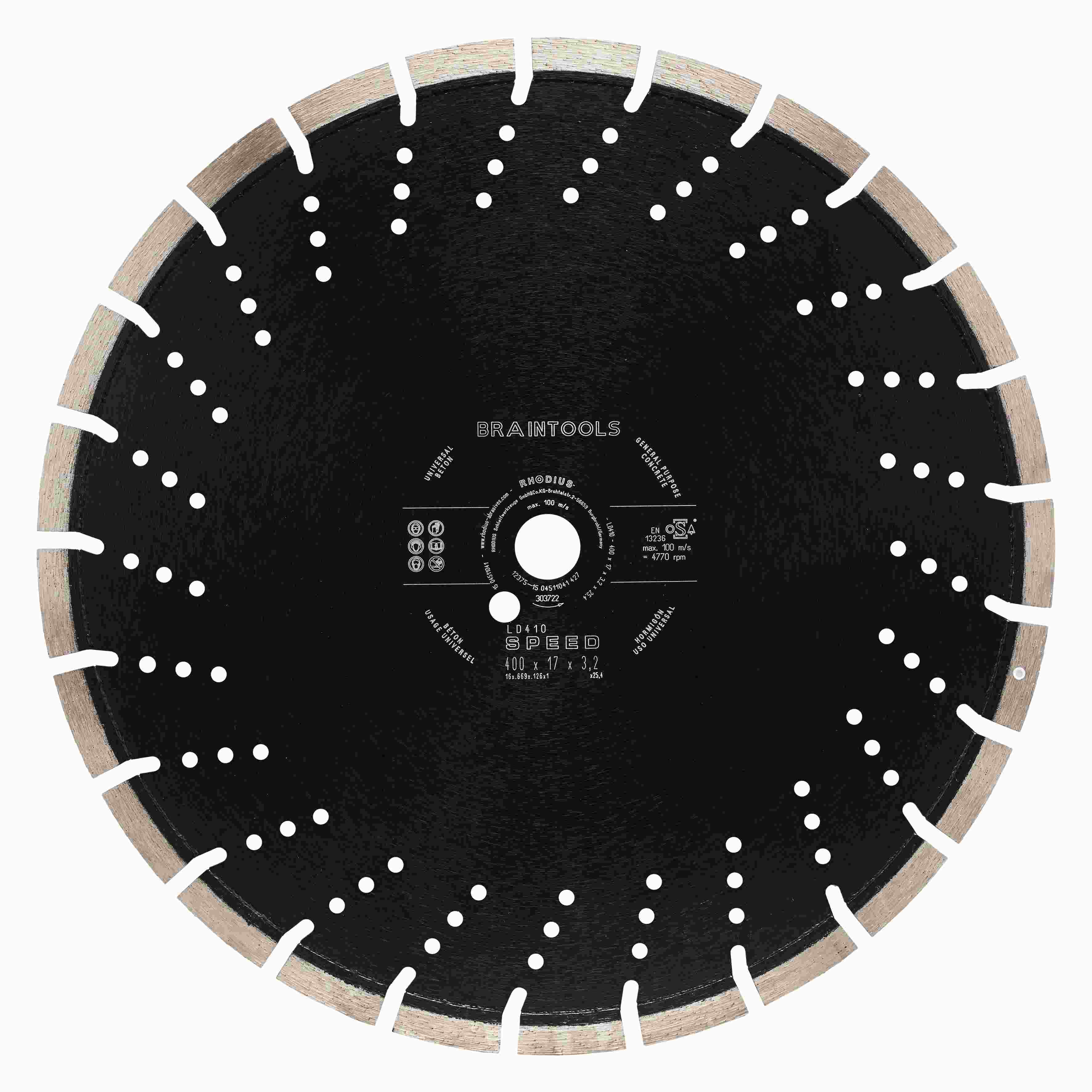 Diamantový kotúč LD410 Speed 400x17,0x3,2x25,400 segmentový - unášací otvor 