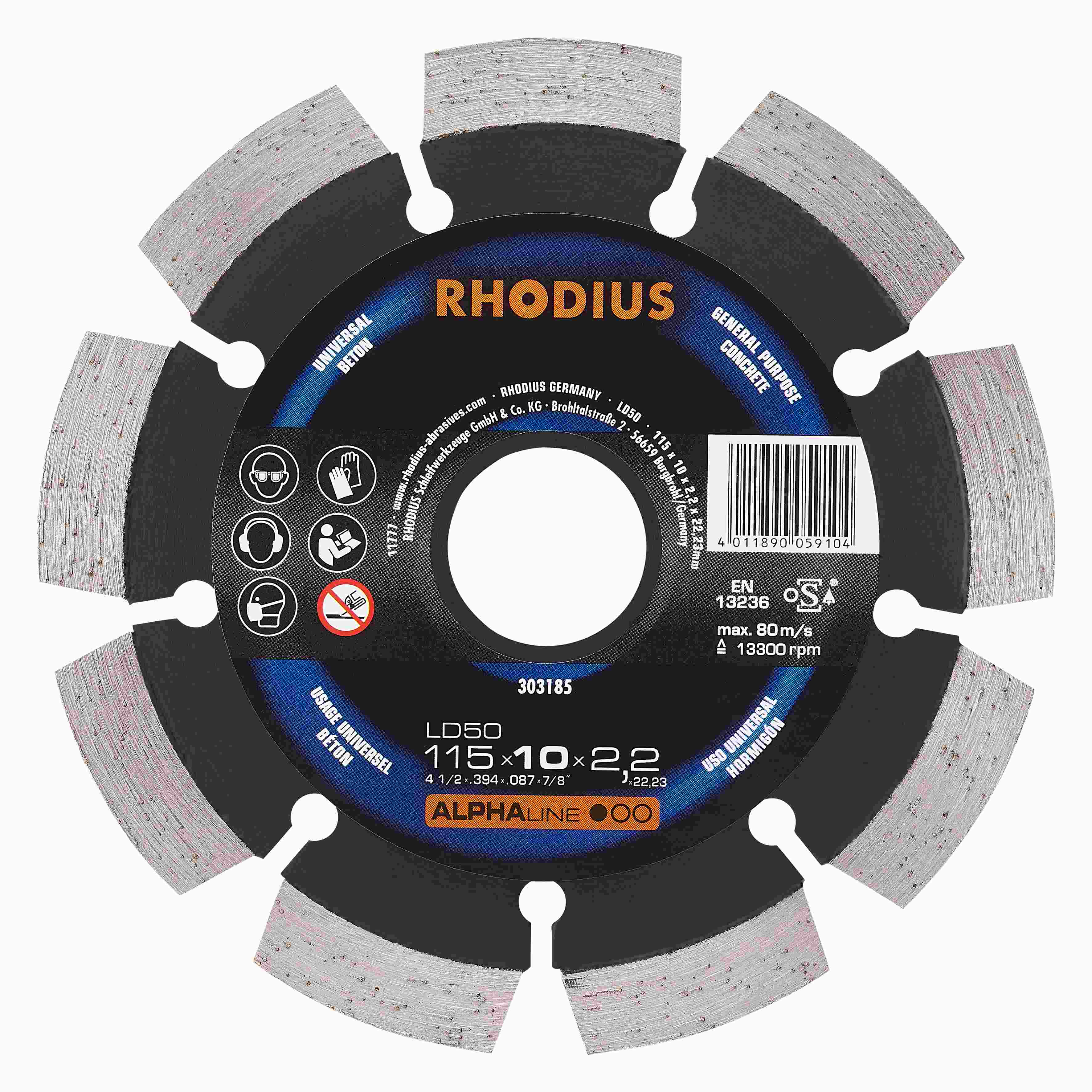 Diamantový kotúč LD50 115x10,0x2,2x22,23 segmentový 