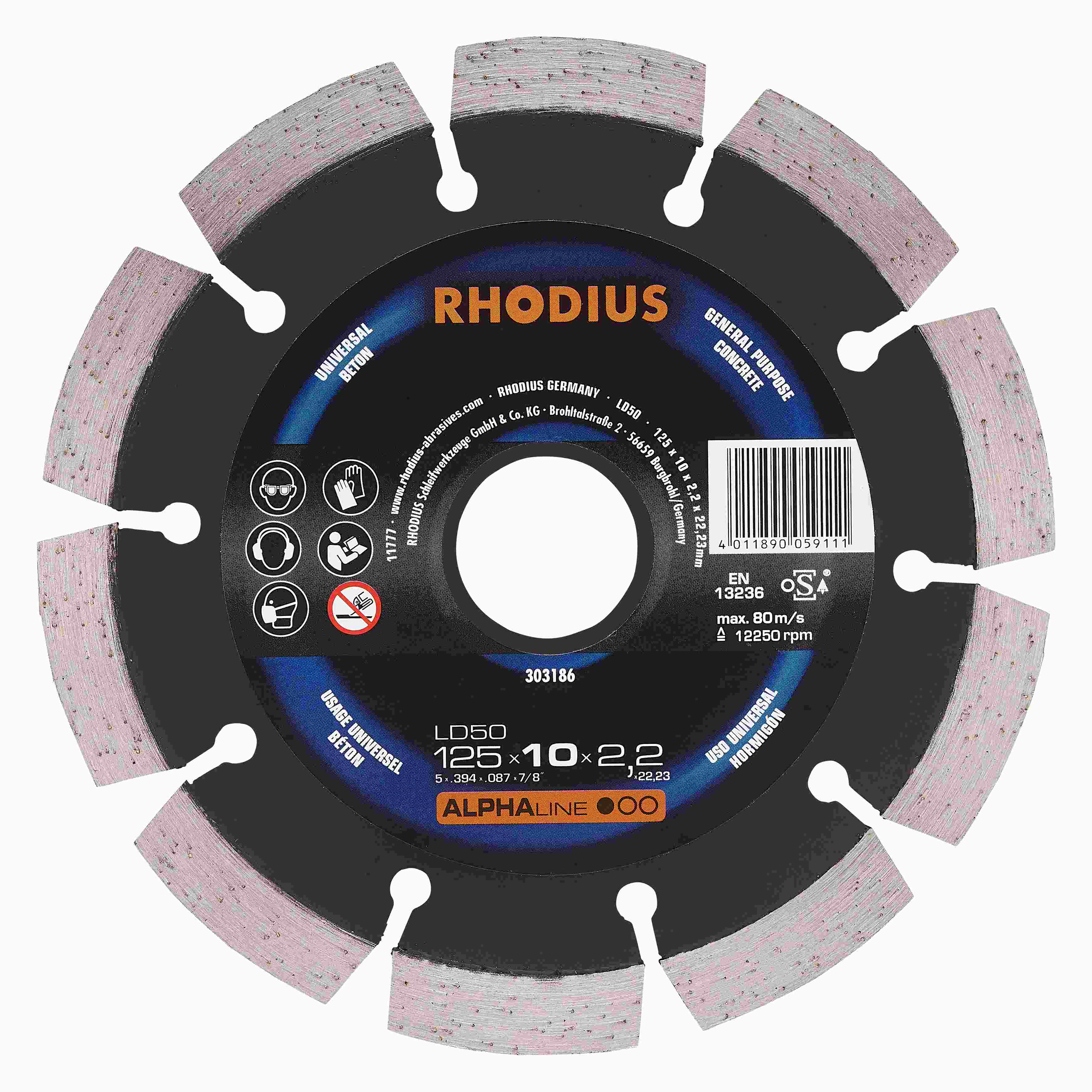 Diamantový kotúč LD50 125x10,0x2,2x22,23 segmentový 