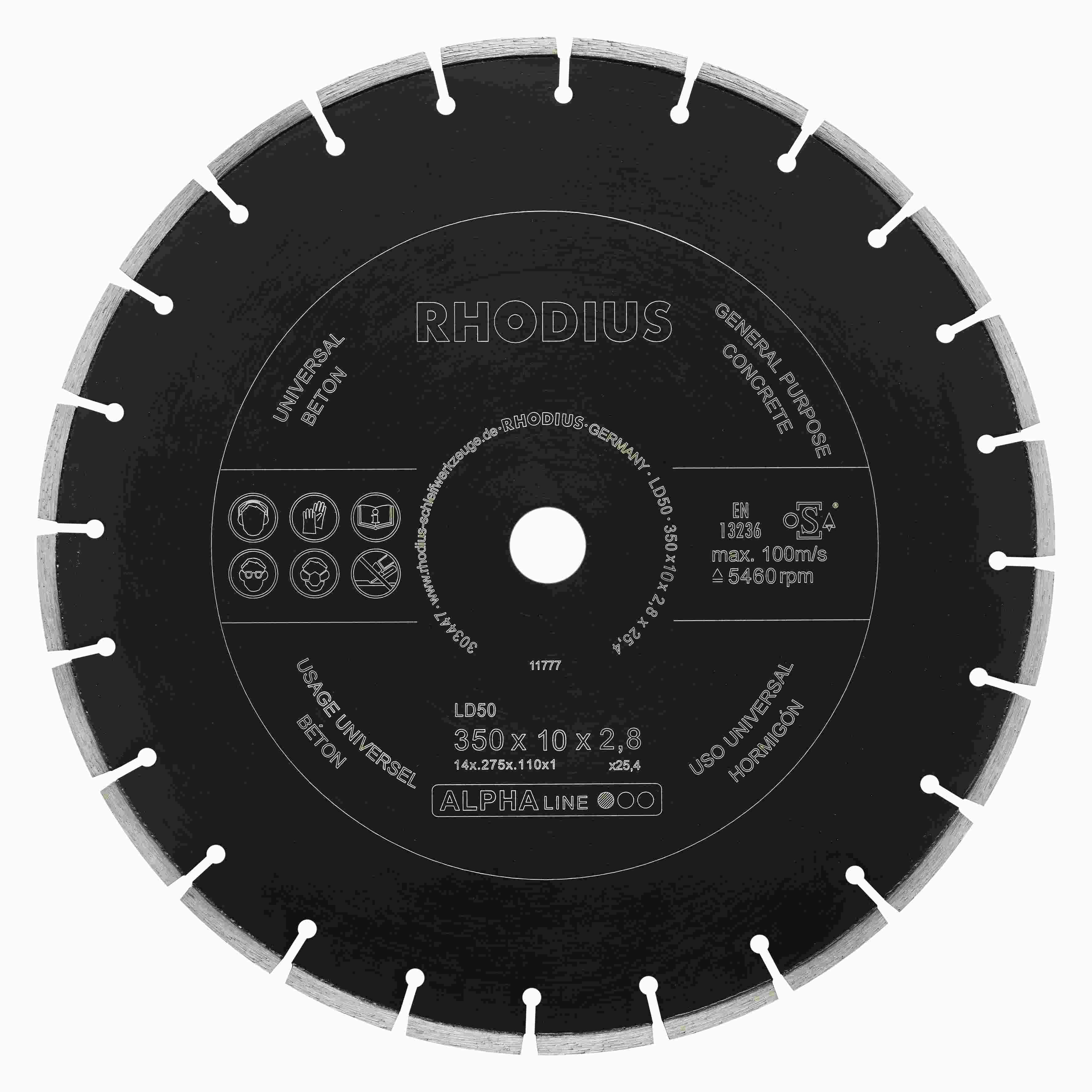 Diamantový kotúč LD50 350x7,0x2,8x25,400 segmentový - unášací otvor 
