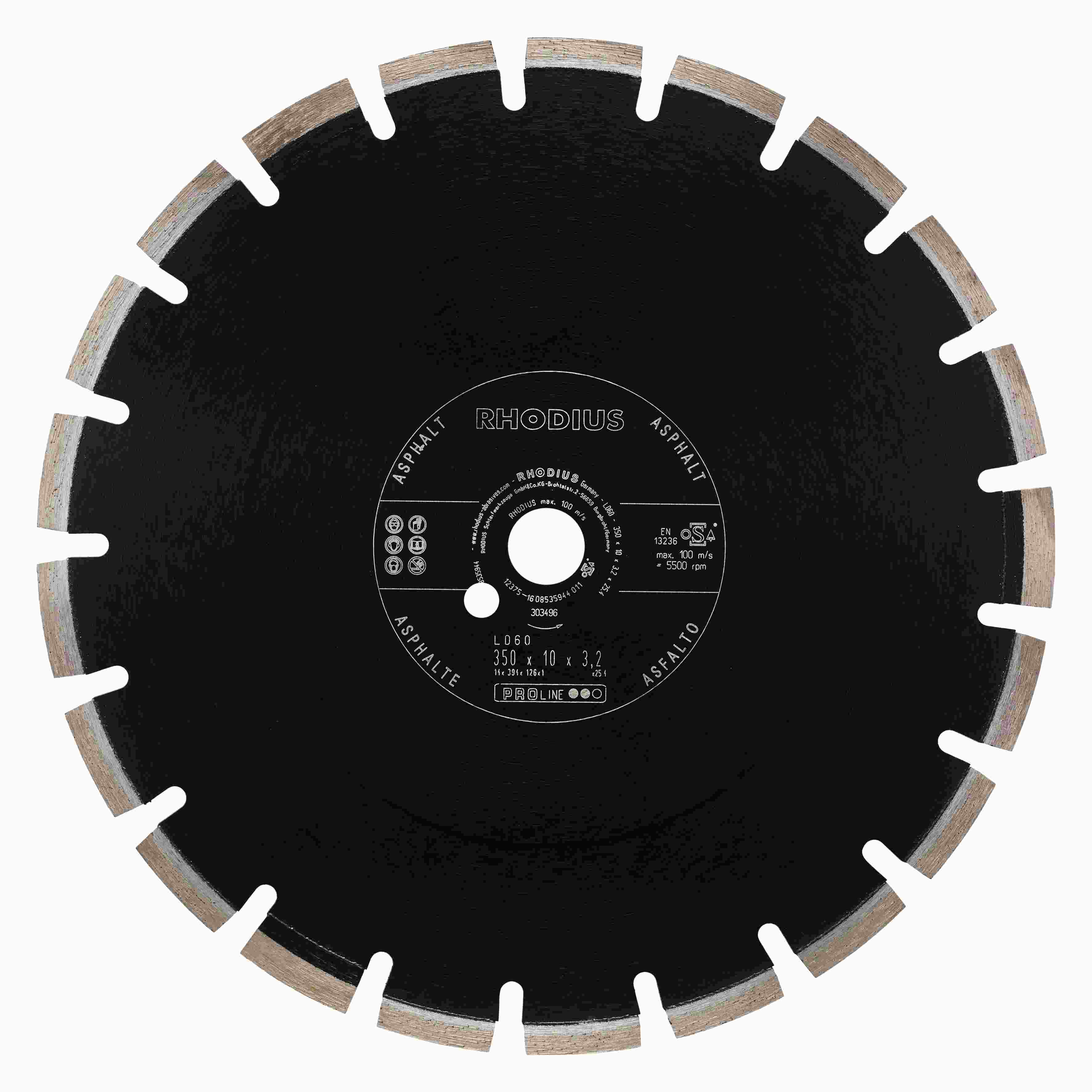 Diamantový kotúč LD60 350x11,0x3,0x25,400 segmentový - unášací otvor 