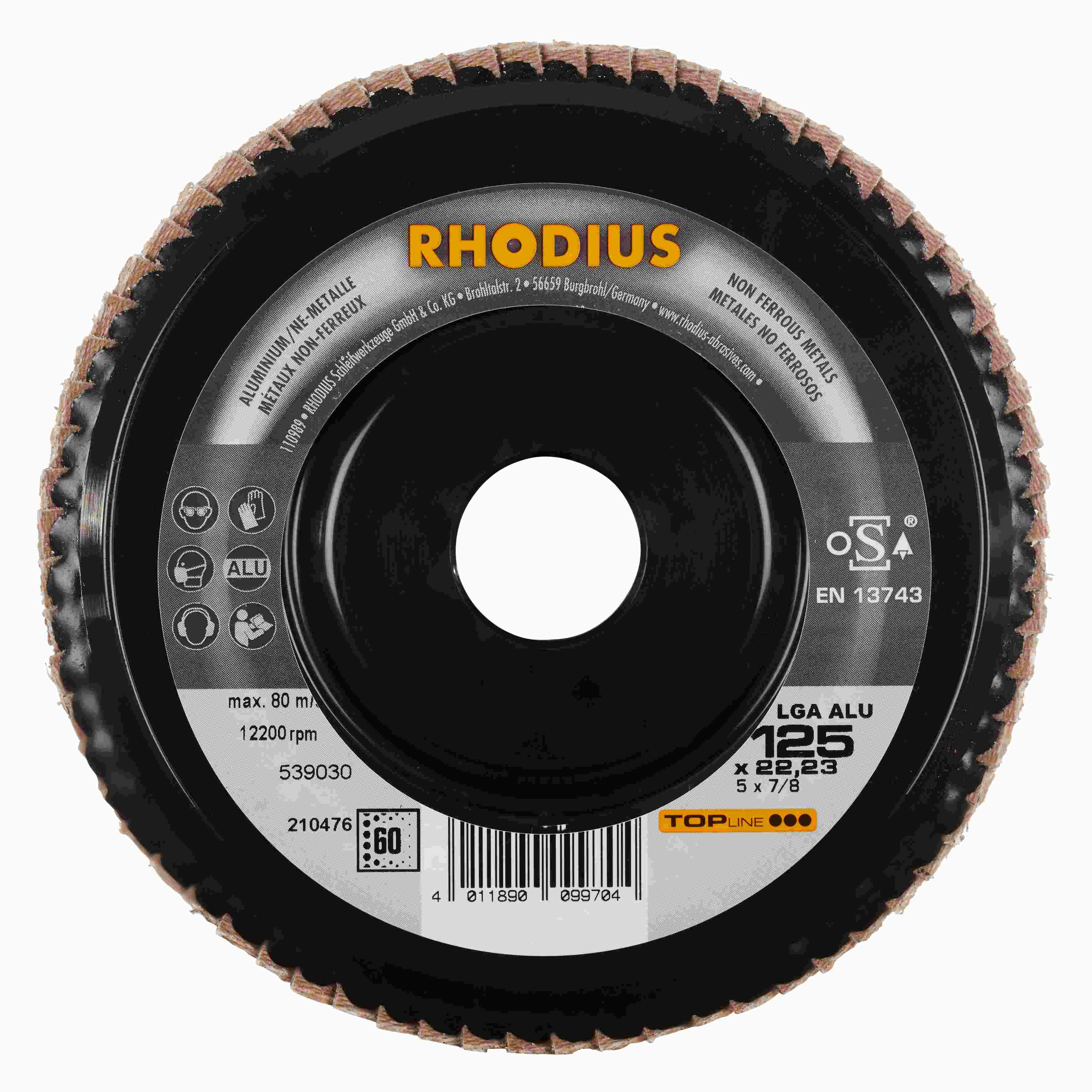 Lamelový kotúč LGA ALU 125x22,23  zrno  60