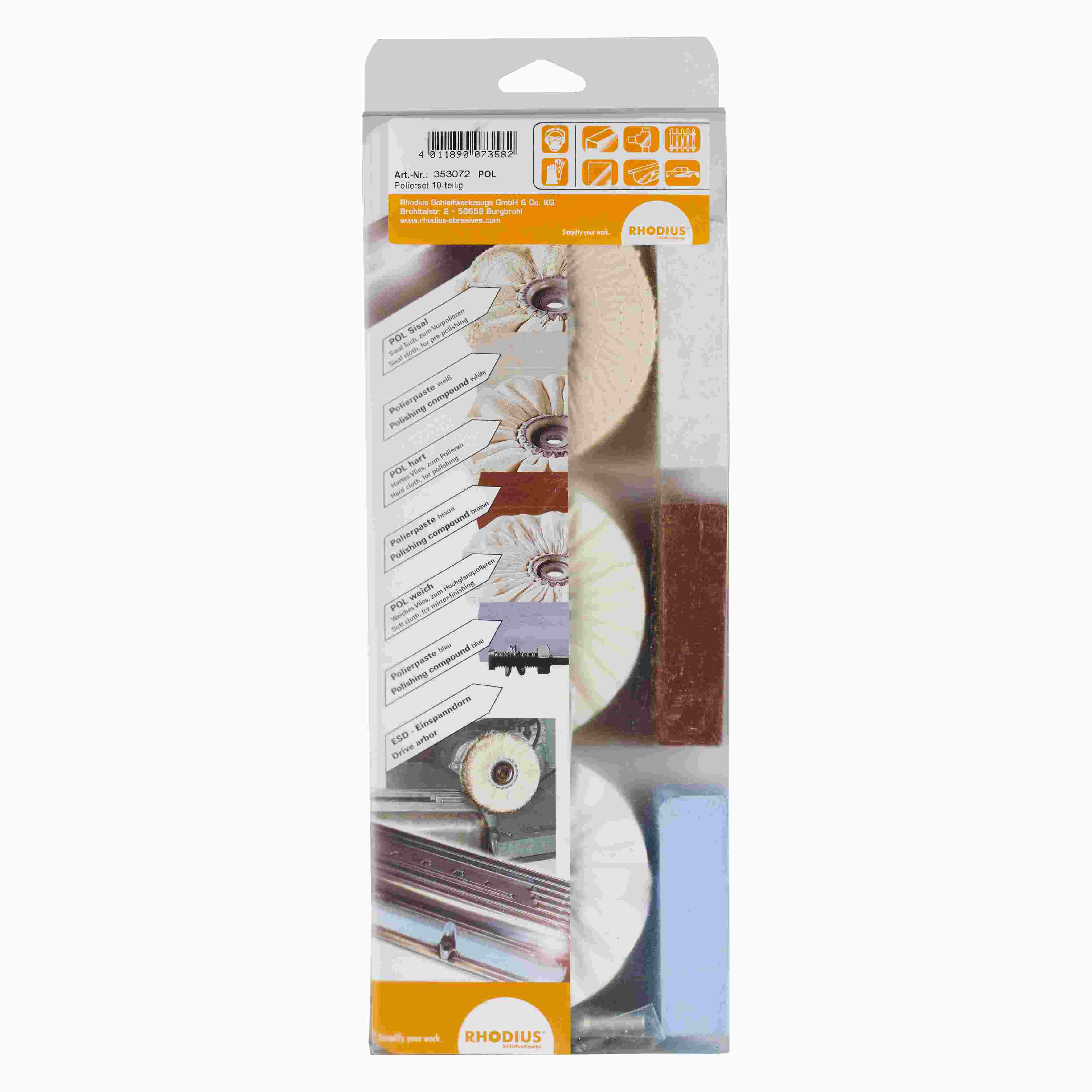 Leštiaci handrový kotúč - set POL SET 100x10,0 10 ks 
