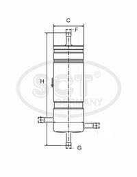 Palivový filter SCT-GermanyST6096 (cross-ref.: 1634770801 )