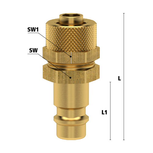 Vzduchová vsuvka 4 × 6 mm (prípoj na hadicu s prevlečnou maticou)