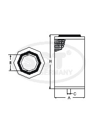 Vzduchový filter SB025 (cross-ref.: C271520)